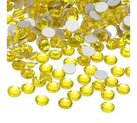 PATIKIL 400Pcs SS30 Round Flatback Crystal 6.3-6.5mm Glass Rhinestones Gems Diamonds for DIY Crafts Clothes Shoes Nail Art Decoration, Yellow
