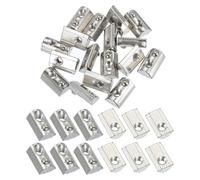 PATIKIL 4040 Series M6 t Slot Nuts, 20pcs Roll-in Spring Ball Loaded Elastic Nuts with 8mm Slot for Aluminum Extrusion Profile Rail 3D Printer, Silver