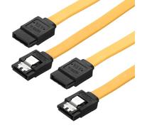 PATIKIL 40cm SATA 3.0 Data Cable, 2 Pack SATA 3.0 6Gbps Straight Connector High Speed Data Cable Backwards Compatible with Locking Latch for HDD, SSD, CD Driver, CD Writer, Yellow