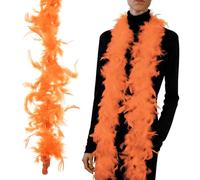 PATIKIL 40g 2 Yards Feather Boa, Costume Turkey Chandelle Feathers Boa for Crafting Dancing Wedding Party Dress Up Christmas Decoration, Orange