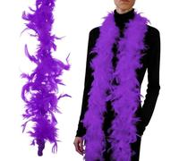 PATIKIL 40g 2 Yards Feather Boa, Costume Turkey Chandelle Feathers Boa for Crafting Dancing Wedding Party Dress Up Christmas Decoration, Dark Purple