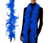 PATIKIL 40g 2 Yards Feather Boa, Costume Turkey Chandelle Feathers Boa for Crafting Dancing Wedding Party Dress Up Christmas Decoration, Sapphire