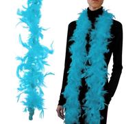 PATIKIL 40g 2 Yards Feather Boa, Costume Turkey Chandelle Feathers Boa for Crafting Dancing Wedding Party Dress Up Christmas Decoration, Lake Blue