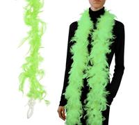 PATIKIL 40g 2 Yards Feather Boa, Costume Turkey Chandelle Feathers Boa for Crafting Dancing Wedding Party Dress Up Christmas Decoration, Fruit Green