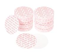 PATIKIL 40mm/1.57" Foam Lid Liner 150pcs Adhesive Round PS Pressure Sensitive Seals, Cap Liners Resistant Tamper for Plastic Glass Jar Bottle Cap Canning Vials Seals Red Text, White