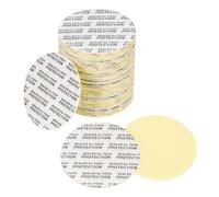 PATIKIL 40mm/1.57" Foam Lid Liner 60pcs Adhesive Round PS Pressure Sensitive Seals, Cap Liners Resistant Tamper for Plastic Glass Jar Bottle Cap Canning Vials Seals Black Text, White
