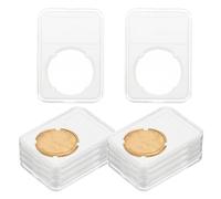 PATIKIL 40mm Coin Slab Display Holder, 10Pcs Clear Coin Case Storage Plastic Four-Point Box for Coin Collectors Collection Protection Organize