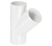 PATIKIL 40mm PVC Pipe Fittings, 1 Pack 3 Way 45 Degree Angle Water Tubing Joint Connectors Adapters for Garden Irrigation Home Aquarium