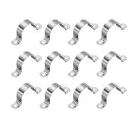 PATIKIL 40mm Rigid Pipe Strap, 12 Pcs 304 Stainless Steel Conduit Clamp 2 Hole Thicken U Bracket Pipe Clamp Tube Strap for Pipe Cable Wire Fixing, (1-4/7")