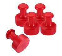 PATIKIL 40mm Stamp Rubber Round Handle, 5 Pack Rubber Knobs Stamp Mounts Drawer Pulls for Stamp Making DIY Crafting Scrapbooking, Red