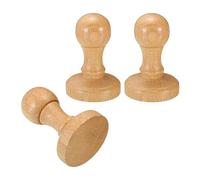 PATIKIL 40mm Stamp Wood Round Handle, 3 Pack Wooden Knobs Mounts Drawer Pulls for Stamp Making DIY Crafting Scrapbooking, Brown