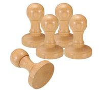 PATIKIL 40mm Stamp Wood Round Handle, 5 Pack Wooden Knobs Stamp Mounts Drawer Pulls for Stamp Making DIY Crafting Scrapbooking, Brown