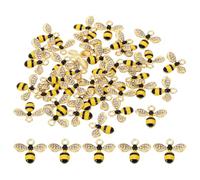 PATIKIL 40pcs Bees Charm, Bees Charm Pendants Enamel Small Bulk Resin Alloy Rhinestone for Making s s Gift, Black Yellow