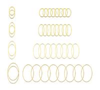 PATIKIL 40Pcs Open Bezel, 4 Sizes Oval Resin Bezels Charm Pendants Open Back Bezels Alloy Hollow Frame Bulk for Resin Earrings Necklace, Gold Tone