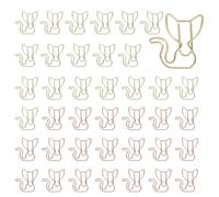 PATIKIL 40Pcs Paper Clip, Cat Shape Metal Paper Clip Rust-Proof Small Cute Lovely Decorative Bookmarks for Notebook Document Office Home Supplies, Rose Gold, Gold