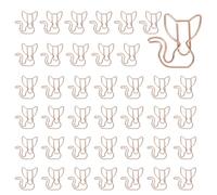 PATIKIL 40Pcs Paper Clip, Cat Shape Metal Paper Clip Rust-Proof Small Cute Lovely Decorative Bookmarks for Notebook Document Office Home Supplies, Rose Gold