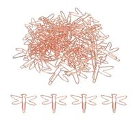 PATIKIL 40pcs Paper Clip, Dragonfly Shape Paper Clip Small Cute Rust-Proof Metal Strong Durable Bulk for Office Home, 38mm, Rose Gold