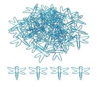 PATIKIL 40pcs Paper Clip, Dragonfly Shape Paper Clip Small Cute Rust-Proof Metal Strong Durable Bulk for Office Home, 38mm, Blue