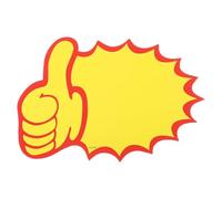 PATIKIL 40pcs Star Burst Signs, 7x5.5in Blank Star Burst Signs Price Tag Stickers Pricing Tags Fluorescent Neon Paper for Sign Retail Store Vehicle, Blank Thumbs-up