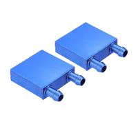 PATIKIL 40x40x12mm Aluminum Water Cooling Block, 2PCS Liquid Cooler Plate Heat Sink Systems Water Cooled Exchanger for Computer CPU Graphics Radiator Semiconductor Refrigeration, Blue