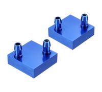 PATIKIL 40x40x13mm Aluminum Water Cooling Block, 2PCS Liquid Cooler Plate Heat Sink Systems Water Cooled Exchanger for Computer CPU Graphics Radiator Semiconductor Refrigeration, Blue