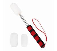 PATIKIL 41" Telescoping Sponge Stick for Pottery, Retractable Ceramic Sponge Tool with 2pcs Head for Removing Excess Water from Tall and Narrow Pottery, White/Red(1.18/1.57"W)