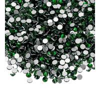PATIKIL 4320Pcs SS6 Round Flatback Crystal 2.0-2.1mm Glass Rhinestones Gems Diamonds for DIY Crafts Clothes Shoes Nail Art Decoration, Dark Green
