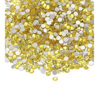 PATIKIL 4320Pcs SS6 Round Flatback Crystal 2.0-2.1mm Glass Rhinestones Gems Diamonds for DIY Crafts Clothes Shoes Nail Art Decoration, Yellow