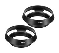 PATIKIL 43mm Lens Hood, 2Pcs Standard Vented Matte Surface Anti-reflective Inside Hollow Lens Hood for Universal Camera Lens, Black for Nikon, for Fujifilm, for Pentax, for Leica