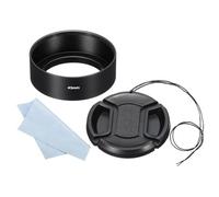 PATIKIL 43mm Lens Hood, Standard Focus Frosted Surface Anti-reflective Inside Hood with 52mm Lens Cap and Cloth for Camera Lens, Black for Nikon, for Fujifilm, for Pentax, for Leica