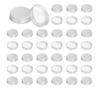 PATIKIL 43mm Metal Round Screw Lids, 54 Pcs Aluminum Mason Jar Lids Screw Top Caps for Lab Home Storage Jars Gallon Jugs Glass Snack Containers Liquid Storage, Silver Tone