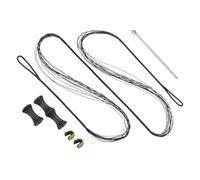 PATIKIL 44.5 Inch Bow String Replacement, Archery Bowstrings Accessories 12 Strands Bowstring with Finger Guard & 2 Brass Nock Points for Traditional Recurve Longbow, Black