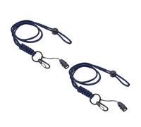 PATIKIL 44cm Keychain Lanyard with Hook, 2 Pcs Adjustable Long Keychain Strap Lanyard Badge Lanyard for ID Badges Holder Keys USB Keychain USB Office, Dark Blue