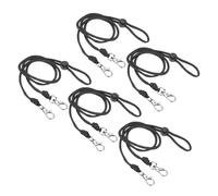 PATIKIL 44cm Neck Lanyard with Clasp, 5 Pcs Adjustable Long Keychain Strap Badge Lanyard for ID Badges Holder Keys USB Keychain USB Office, Black