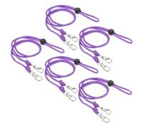 PATIKIL 44cm Neck Lanyard with Clasp, 5 Pcs Adjustable Long Keychain Strap Badge Lanyard for ID Badges Holder Keys USB Keychain USB Office, Purple