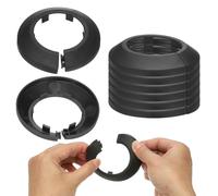 PATIKIL 44mm Plumbing Cover Plates, 9 PCS Wall Split Flange Pipe Cover Decoration Escutcheon Plate Collar Flange Water Pipe Cover Decoration PP Plastic for Wall Pipe Tube Hole, Black