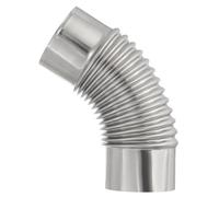 PATIKIL 45 Degree Stove Pipe, 1Pcs 3.15 Inch Elbow Stainless Steel Chimney Flue Extension for Outdoor Camping Tent Wood Stove Accessories Vent Exhaust, 7.87 Inch Length