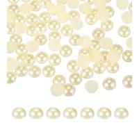 PATIKIL 450 Pcs Beige Half Round Pearls Beads, 12mm ABS Flatback Rhinestones Pearls for Crafting Jewelry Making DIY Nail Art Clothes Wedding Art Decoration