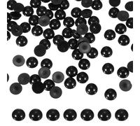 PATIKIL 450 Pcs Black Half Round Pearls Beads, 12mm ABS Flatback Rhinestones Pearls for Crafting Jewelry Making DIY Nail Art Clothes Wedding Art Decoration