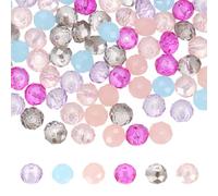 PATIKIL 450 Pcs Faceted Rondelle Glass Beads, 6mm Czech Crystal Glass Spacers Bead Bulk Assorted for Jewelry Making Bracelets Necklace Earring DIY Crafts, Pink Red Mix Tone