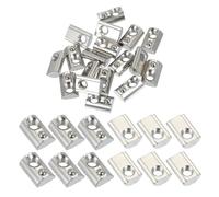 PATIKIL 4545 Series M8 t Slot Nuts, 20pcs Roll-in Spring Ball Loaded Elastic Nuts with 9.8mm Slot for Aluminum Extrusion Profile Rail 3D Printer, Silver