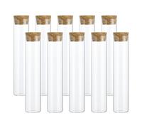 PATIKIL 45ml Test Tubes, 18pcs 4.72x0.98in Glass Clear Flat Bottom Test Tube Containers with Cork Stopper for Bead Party Candy Bath Salt Storage Scientific Experiment Plant Propagation