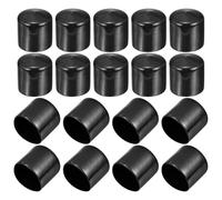 PATIKIL 45mm/1.77" Rubber End Caps, 18 Pcs Screw Caps Covers Flexible Blot Protector PVC for Screw Bolt Ends Tube Thread Caps, Black