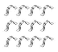 PATIKIL 45mm Rigid Pipe Strap, 12 Pcs 304 Stainless Steel Conduit Clamp 2 Hole Thicken U Bracket Pipe Clamp Tube Strap for Pipe Cable Wire Fixing, (1-7/9")