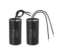 PATIKIL 45uf CBB60 Run Capacitor, 2 Pcs AC 450V 2 Wires 50/60Hz Motor Running Capacitor 89x44x89, Black