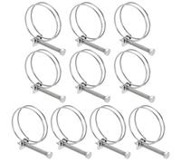 PATIKIL 46-50mm Adjustable Double Wire Hose Clamp, 10 Pcs 304 Stainless Steel Wire Hose Clips Pipe Tube Clamps for Dust Collection Rubber PVC Pool Pump Hose