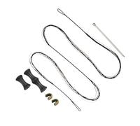 PATIKIL 46 Inch Bow String Replacement, Archery Bowstrings Accessories 12 Strands Bowstring with Finger Guard & 2 Brass Nock Points for Traditional Recurve Longbow, Black