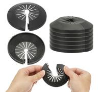 PATIKIL 46mm Plumbing Cover Plates, 9 PCS Wall Split Flange Pipe Cover Decoration Escutcheon Plate Collar Flange Water Pipe Cover Decoration PP Plastic for Wall Pipe Tube Hole, Black