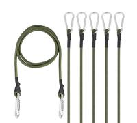 PATIKIL 47.2 Inch Bungee Cords with Hooks, 6 Pack Heavy Elastic Straps Bungee Rope with Dual Aluminum Alloy Hooks for Camping Luggage Rack Bike Cargo Tent, Green