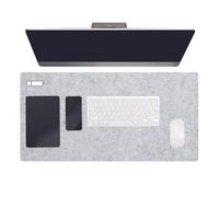 PATIKIL 47.2" x 23.6" Large Felt Desk Pad Protector, Non-Slip Desk Mat Full Table Mouse Pad Keyboard Mats for Laptop Computer Writing Desk Table Gaming Home, Light Gray
